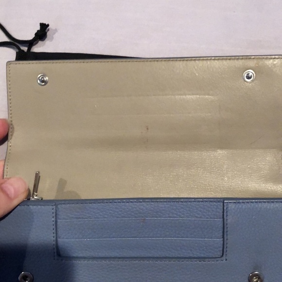 Celine Paris Blue Double Snap Wallet - Picture 5 of 7